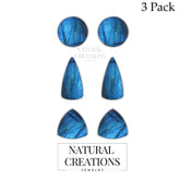 labradorite cab earrings