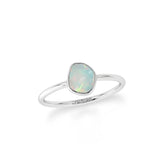 Natural Rough Ethiopian Opal Stackable Rings for Women in Sterling Silver