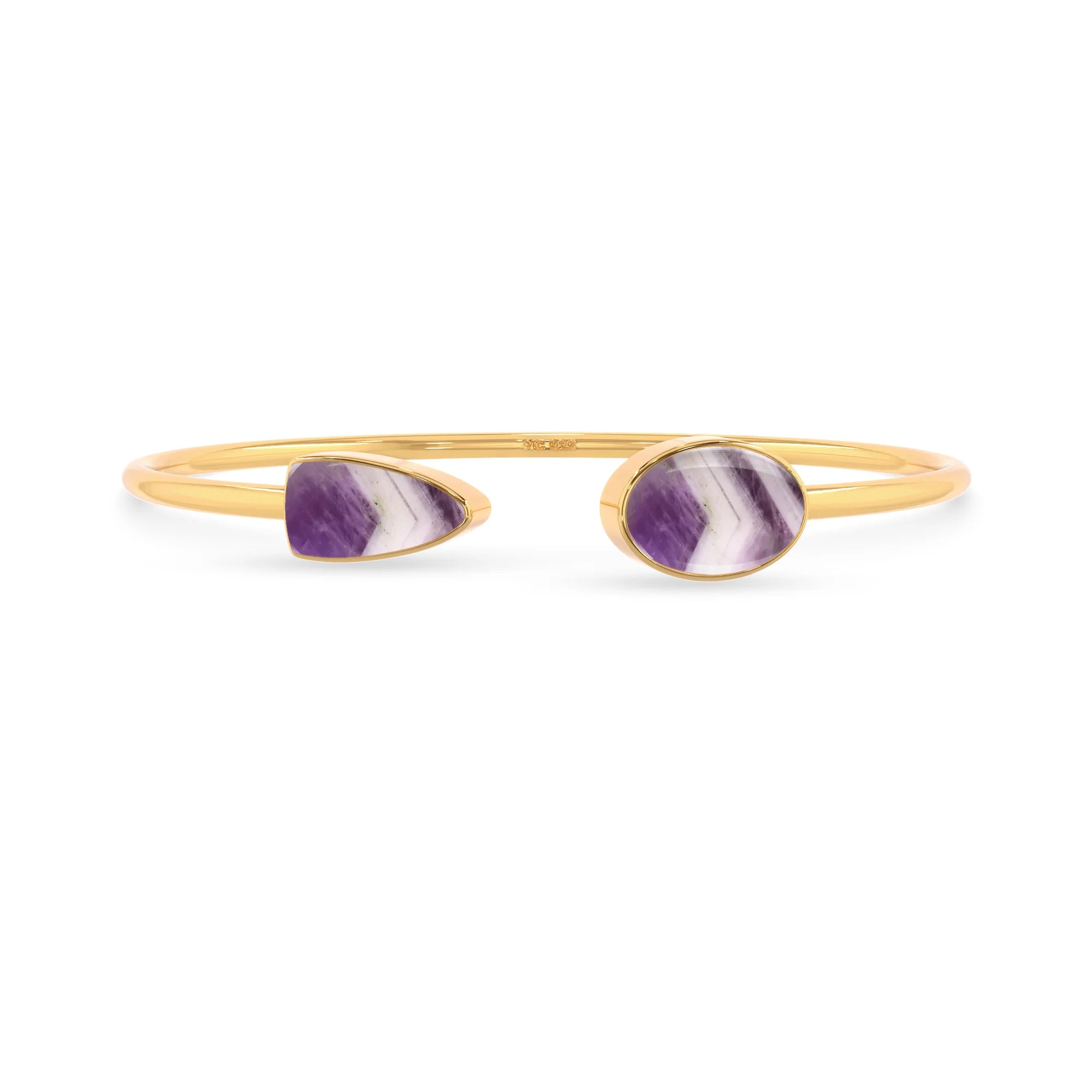 chevron amethyst cab bracelet