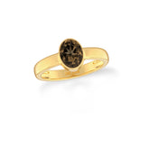 smoky quartz bezel-set ring