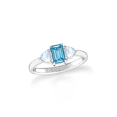 natural swiss blue topaz ring