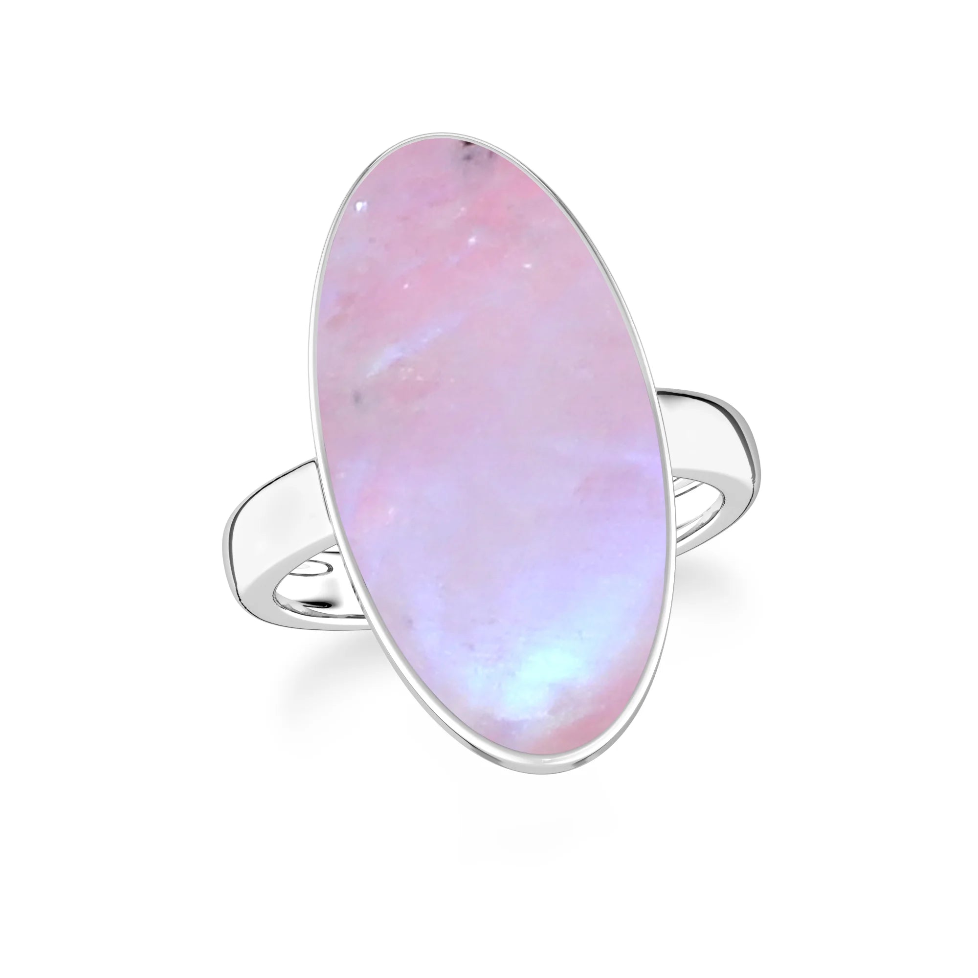 pink-moonstone bezel-set ring