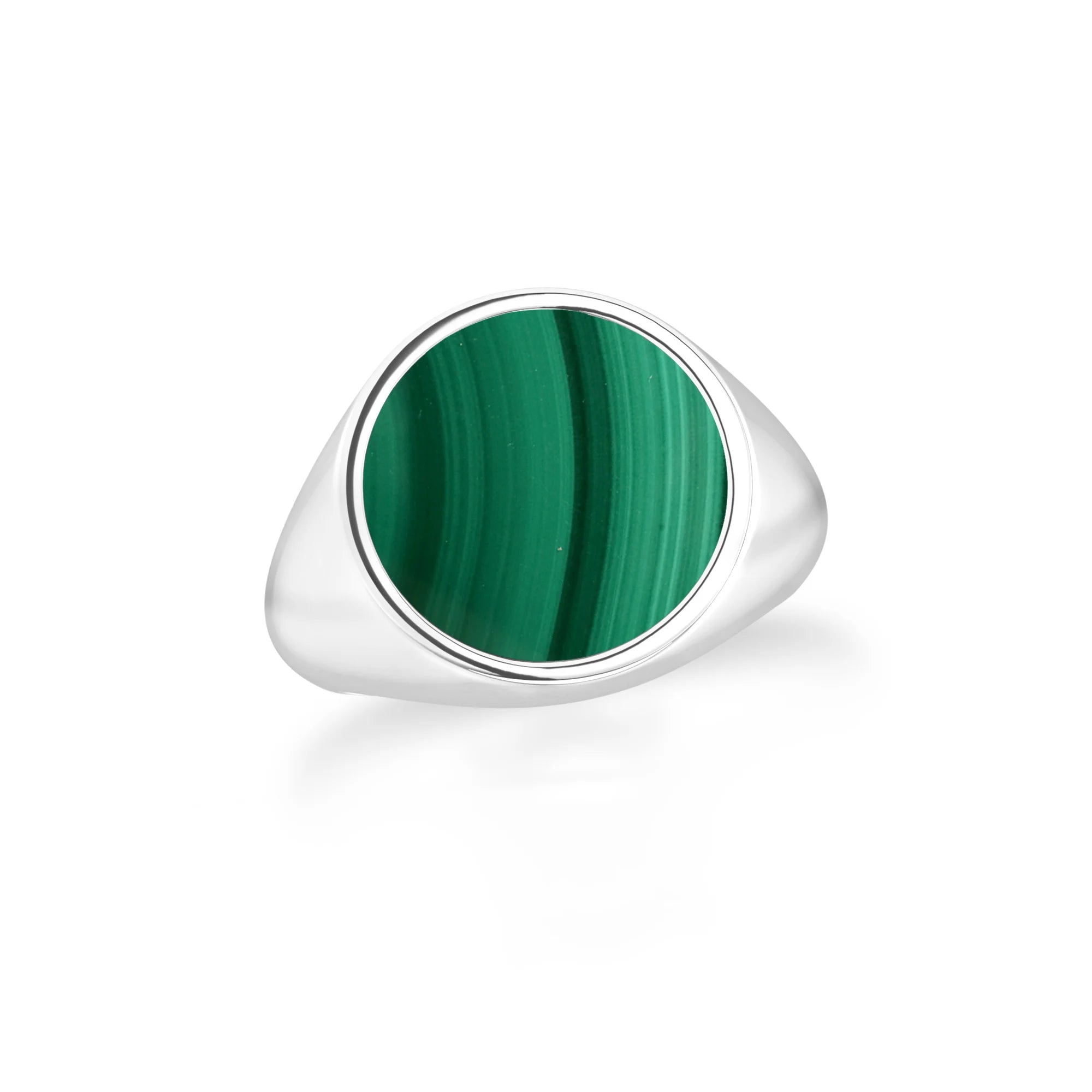 malachite mens bezel-set ring