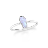 rainbow moonstone bezel-set ring