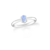 rainbow moonstone stackable prong-set ring