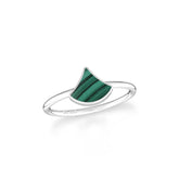 malachite stackable bezel-set ring