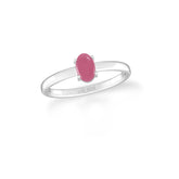 pink tourmaline stackable prong-set ring