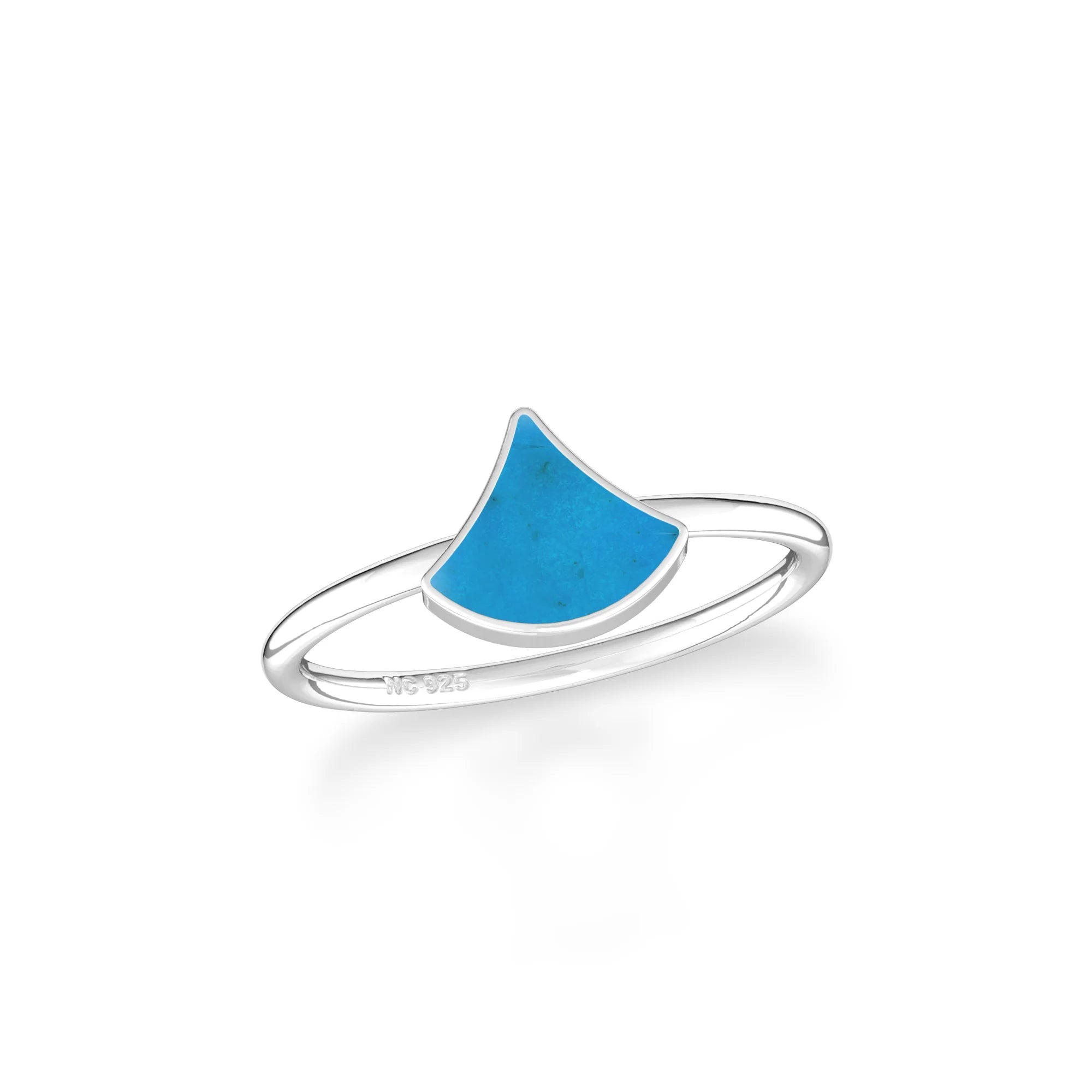 turquoise stackable bezel-set ring