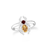 garnet-citrine prong-set ring