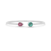pink tourmaline with green tourmaline cut bracelet