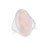 rose quartz bezel-set ring