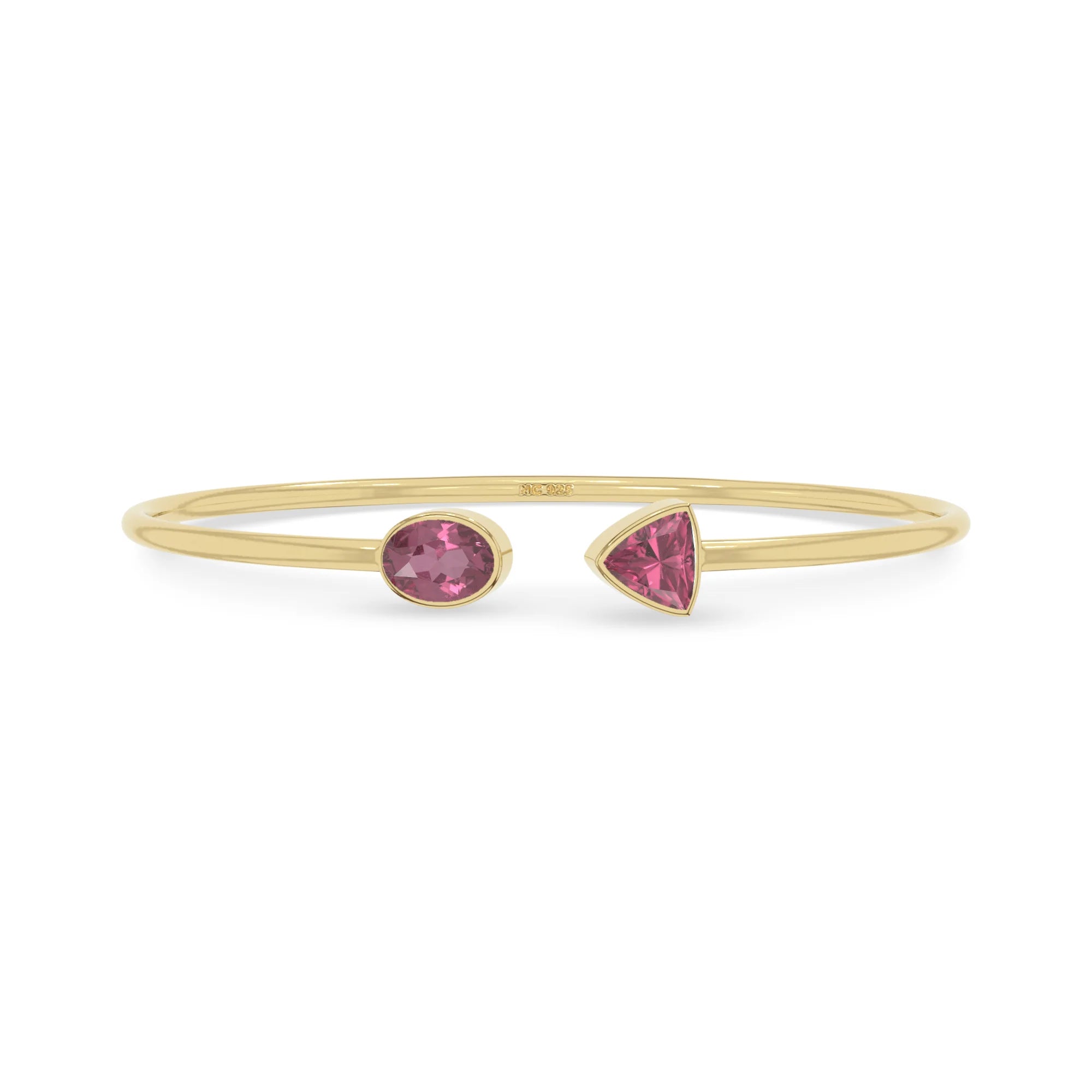 pink tourmaline cut bracelet