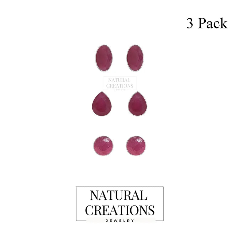 ruby cut oval earrings