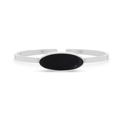 Natural Cab Shungite Oval Twister Bracelets For Women in Sterling Silver