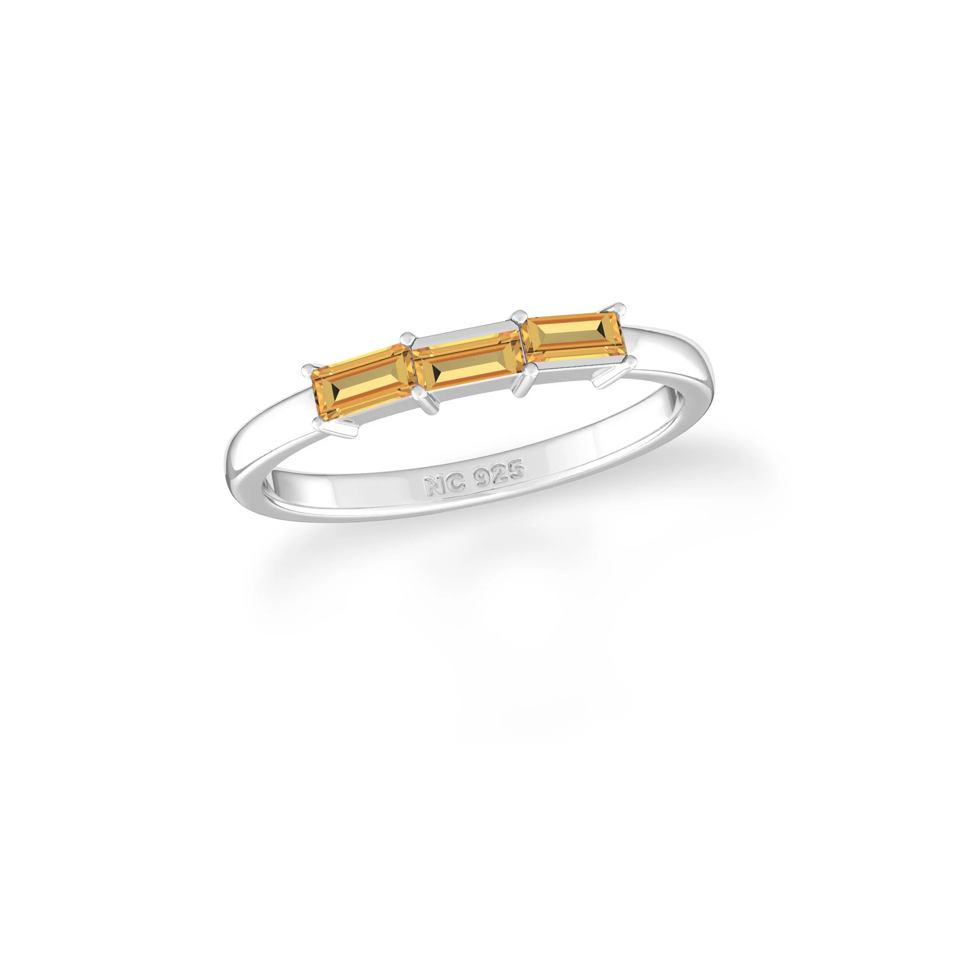 citrine prong-set ring