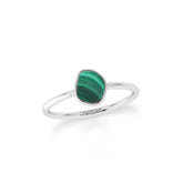 malachite stackable bezel-set ring