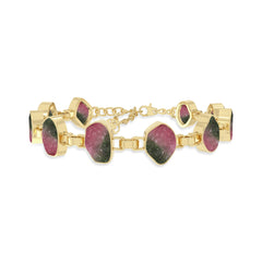 watermelon-tourmaline chain bracelet