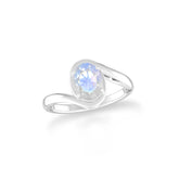 rainbow moonstone bezel-set ring