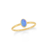 australian opal bezel-set ring
