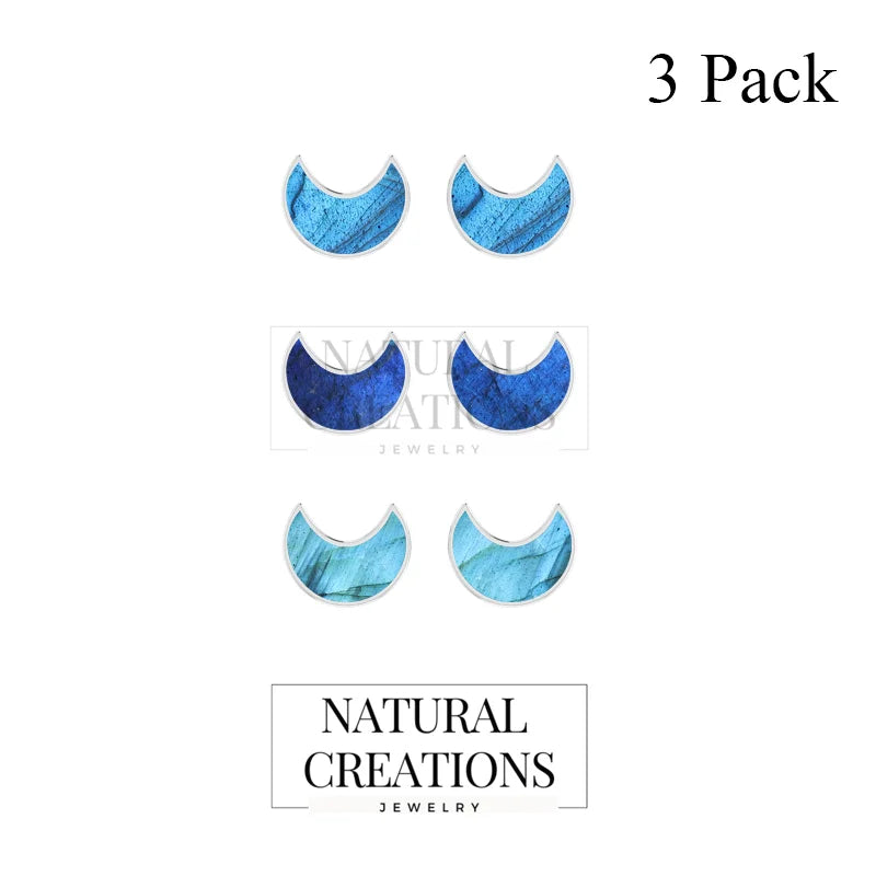 labradorite slice earrings