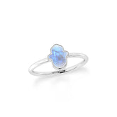 rainbow moonstone stackable bezel-set ring