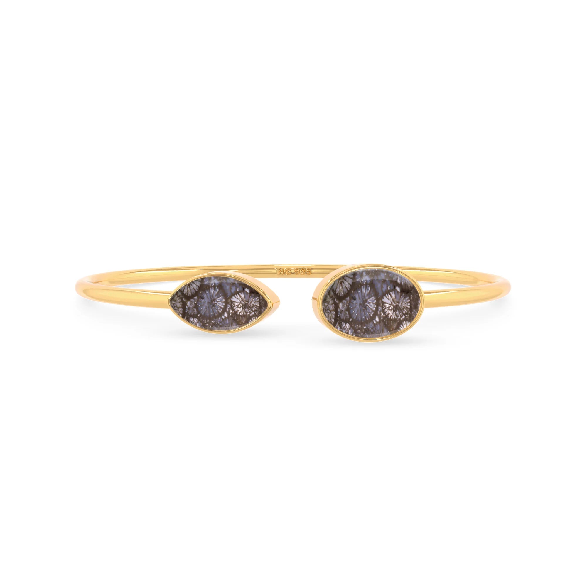 black fossil coral cab bracelet