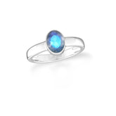 labradorite bezel-set ring
