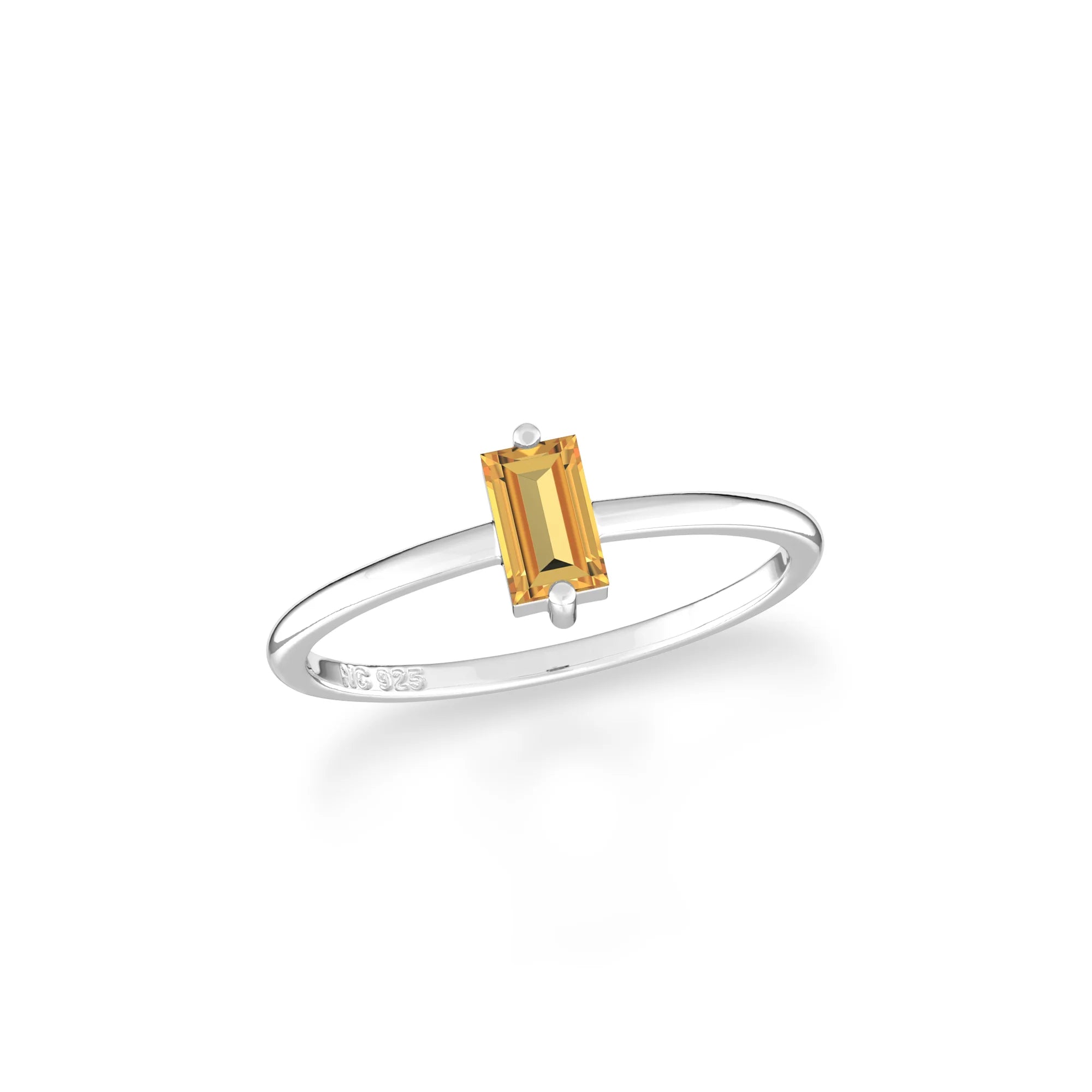 citrine prong-set ring