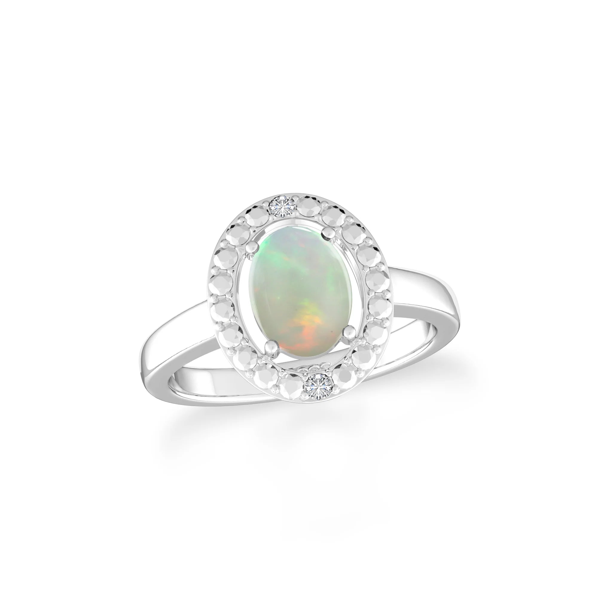 ethiopian-opal prong-set ring