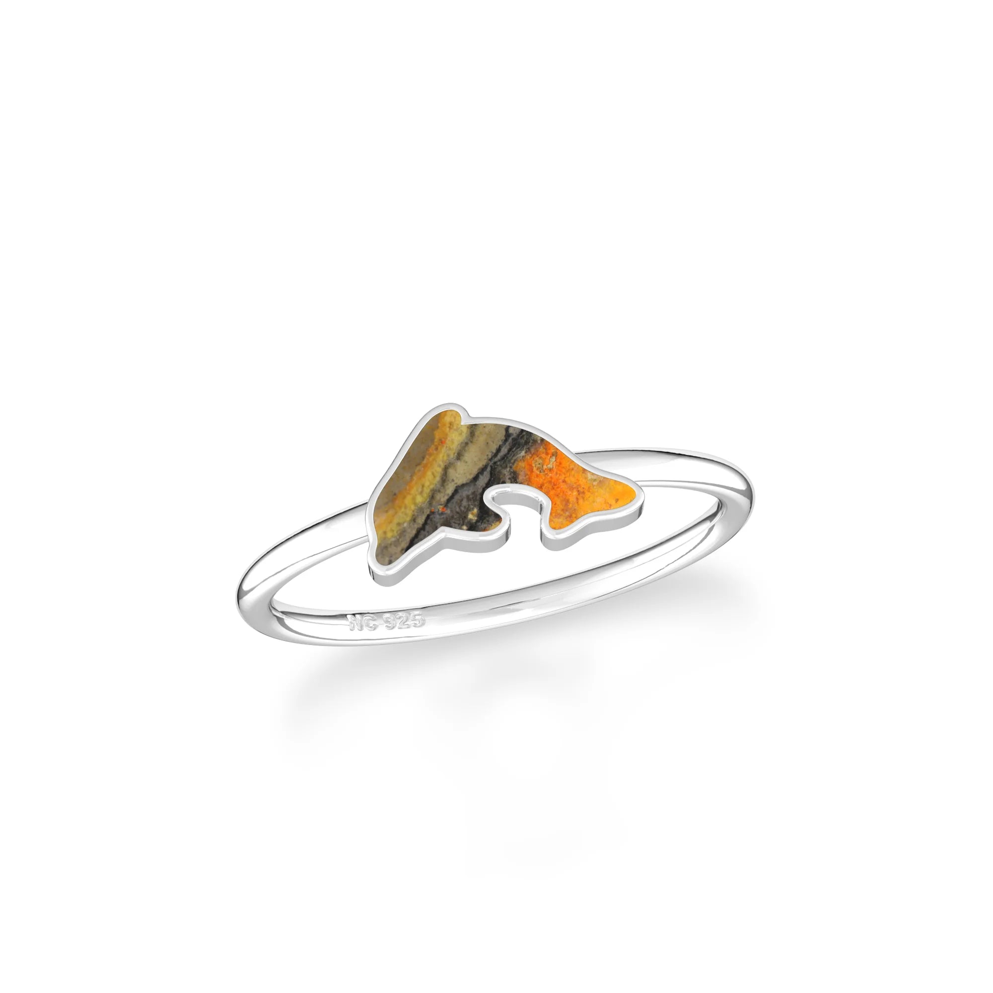 bumble bee stackable bezel-set ring