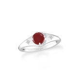 garnet-white-topaz prong-set ring