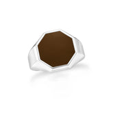 smoky quartz men prong-set ring