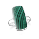 malachite bezel-set ring