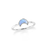 rainbow moonstone stackable bezel-set ring