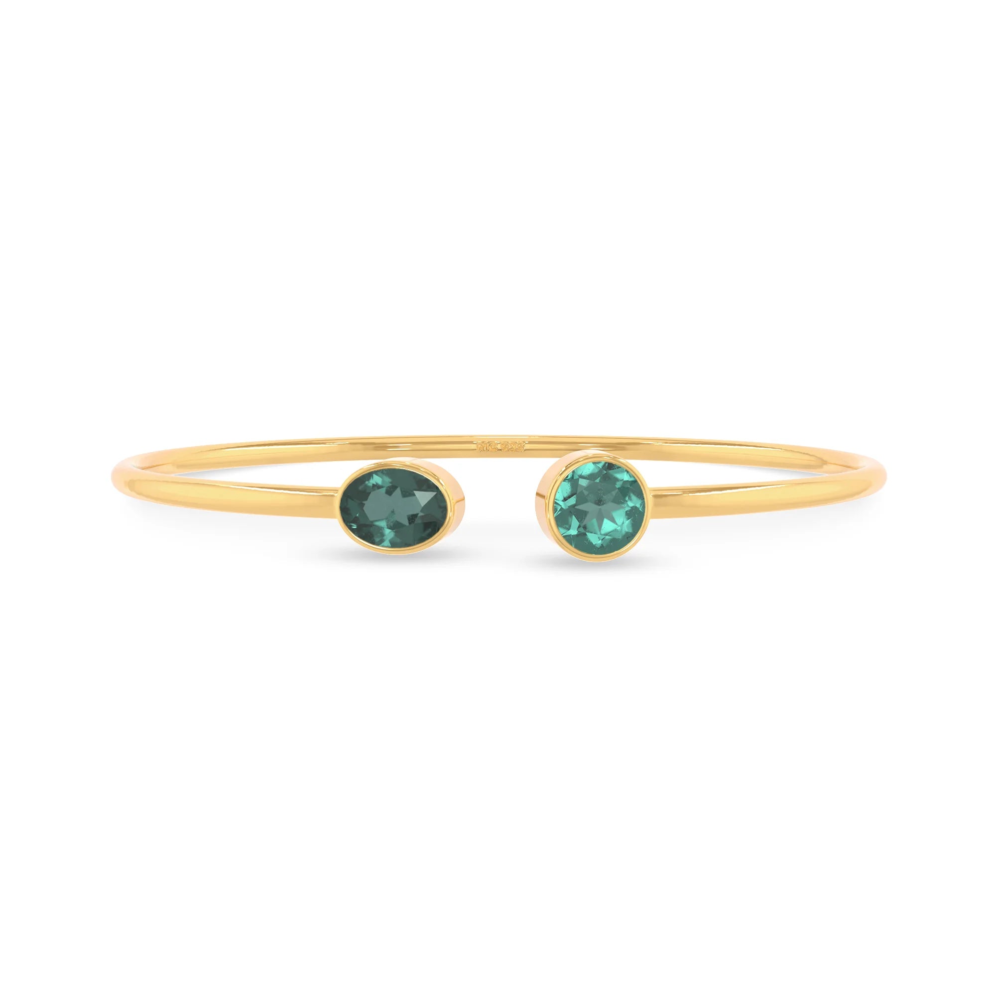 green tourmaline cut bracelet