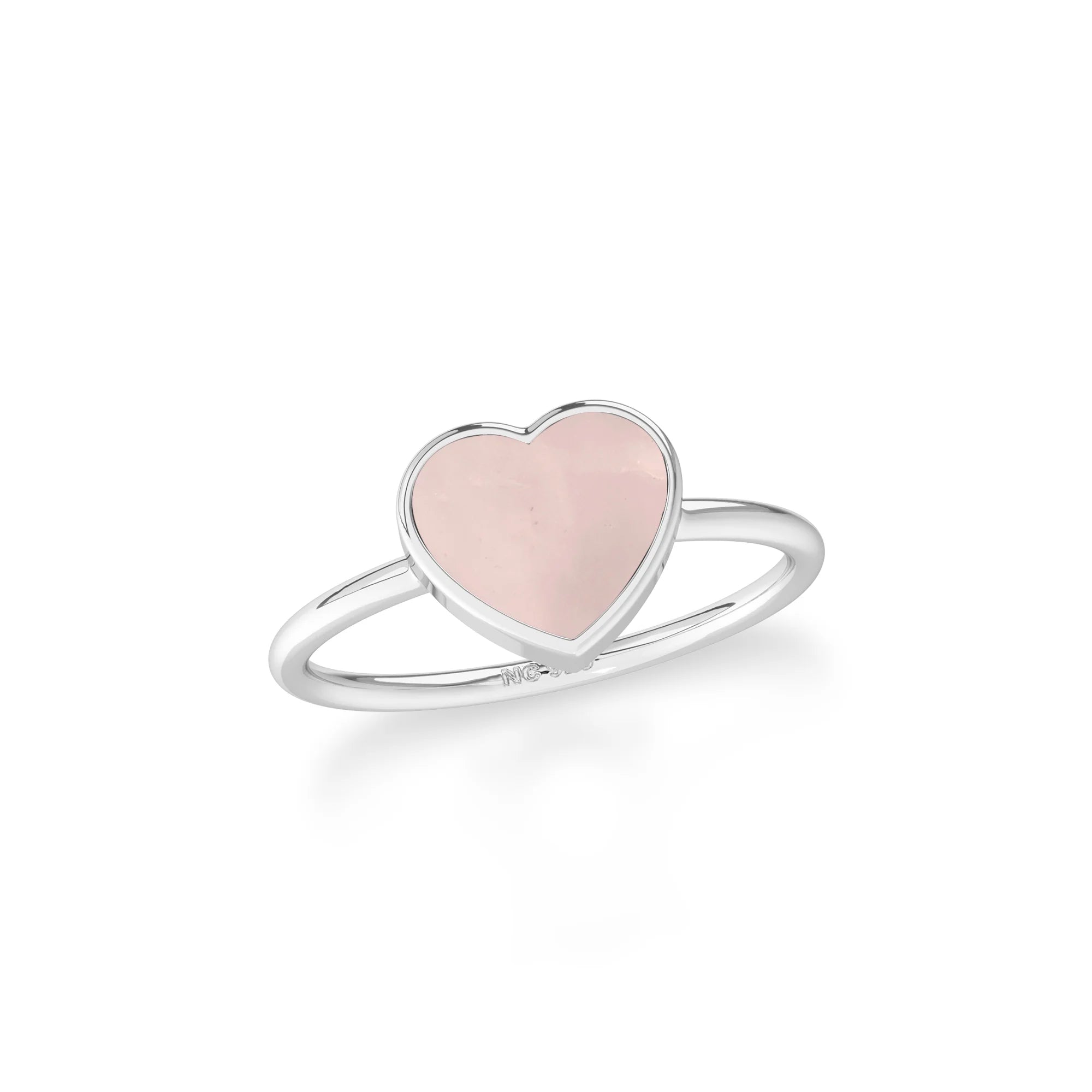 rose quartz stackable bezel-set ring