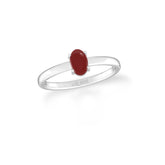 garnet stackable prong-set ring