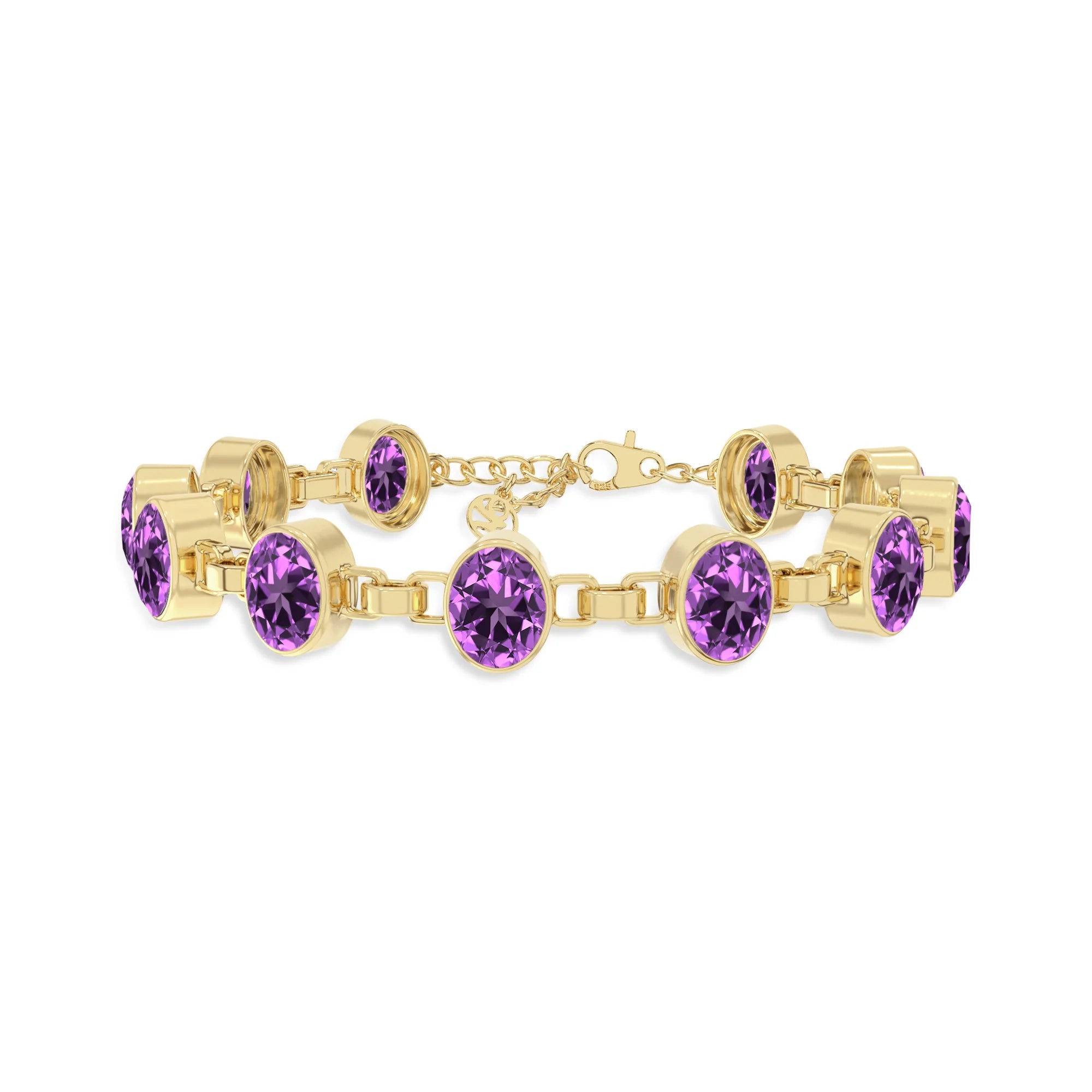 amethyst chain bracelet