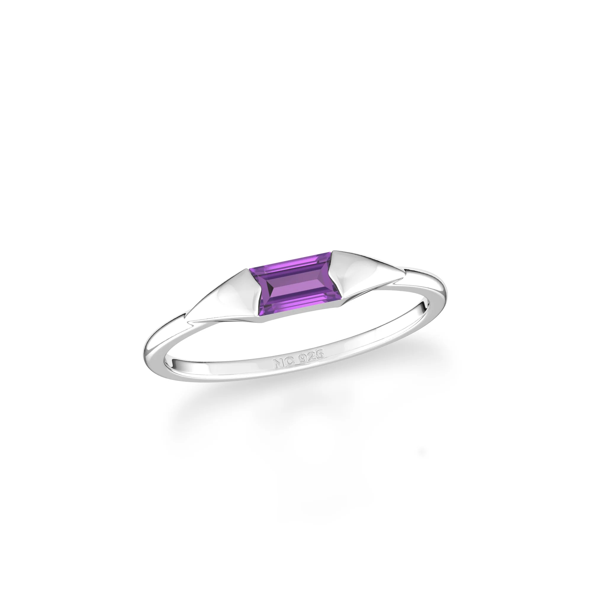 amethyst stackable bezel-set ring