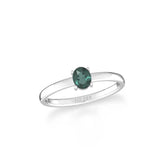 green tourmaline stackable prong-set ring