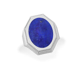 lapis lazuli men bezel-set ring