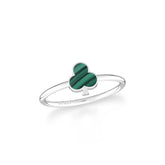 malachite stackable bezel-set ring