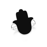 black onyx stackable bezel-set ring