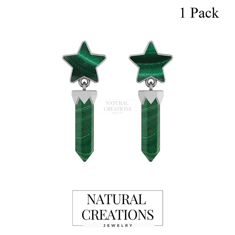 malachite slice earrings