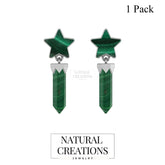 malachite slice earrings