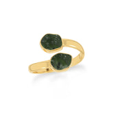 moldavite bezel-set ring