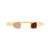 rose quartz garnet twister bracelet