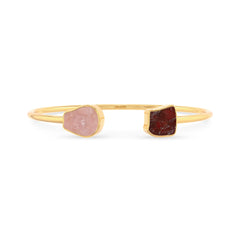 rose quartz garnet twister bracelet