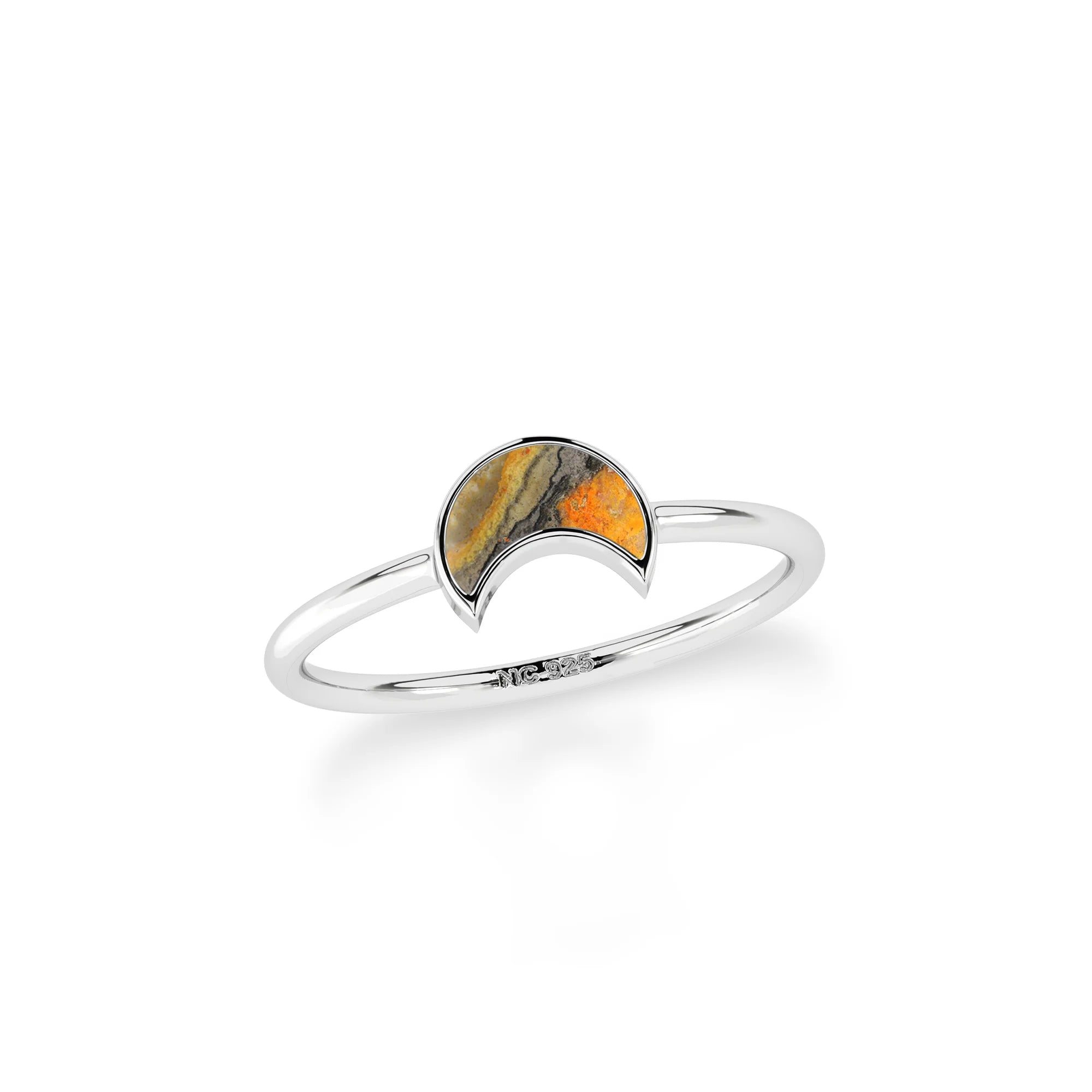 bumble bee stackable bezel-set ring