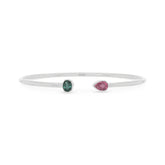 green tourmaline with pink tourmaline cut bracelet